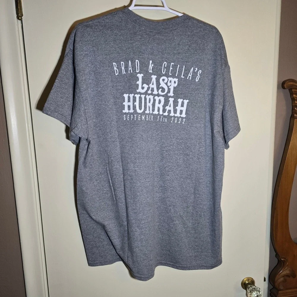 Northshore Hayride GORDON, WISCONSIN Brad & Ceila's Last Hurrah t-shirt‎  SIZE M